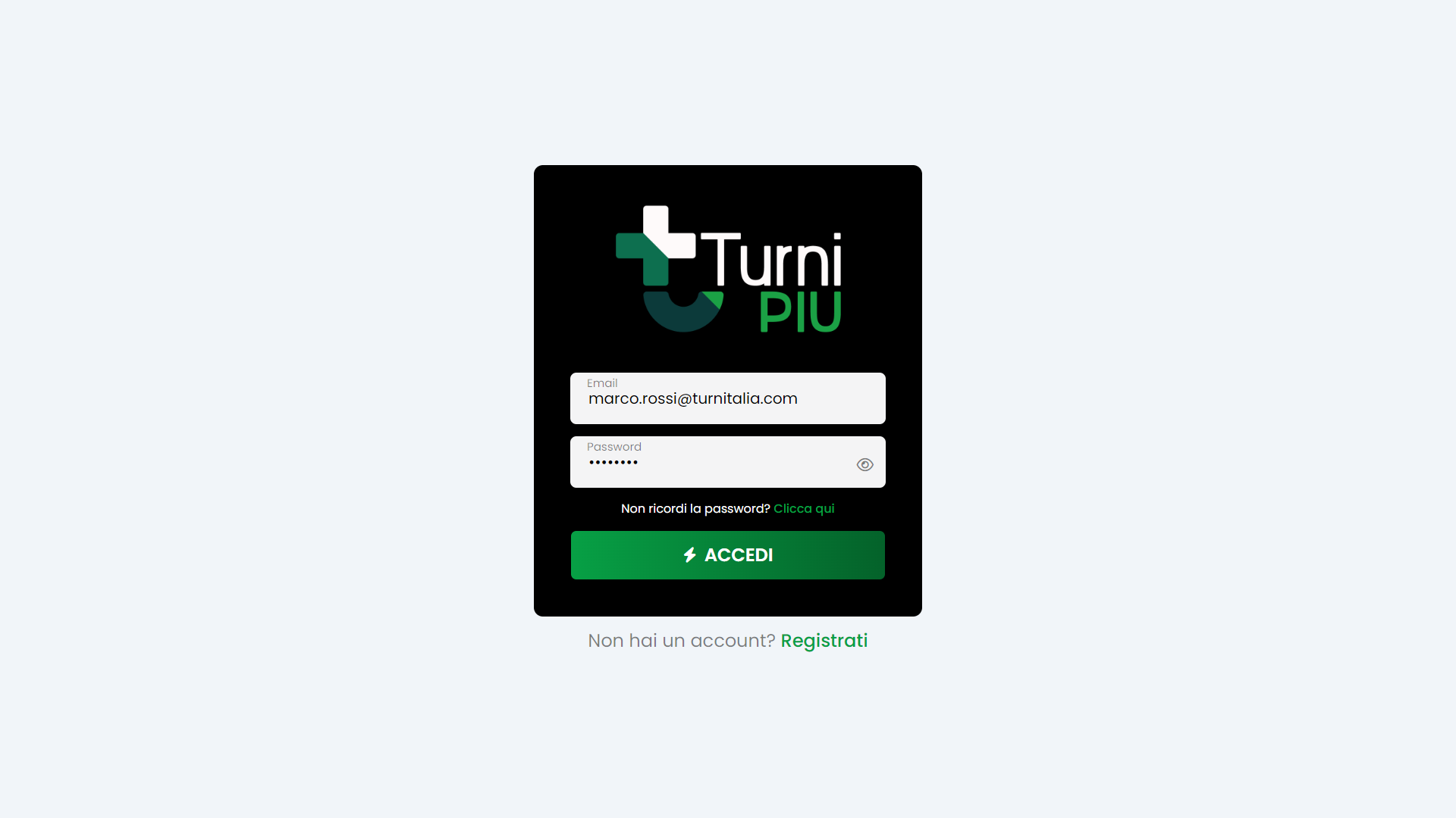 Screenshot Login TurniPIU